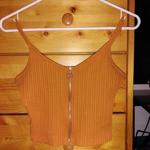 Summer zip up crop top